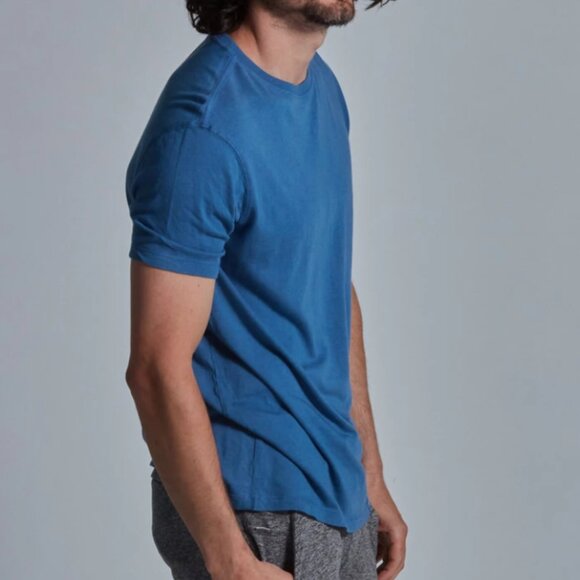 Men's Onno Short Sleeve Bamboo T-Shirt Sea Blue - Picture 1 of 3